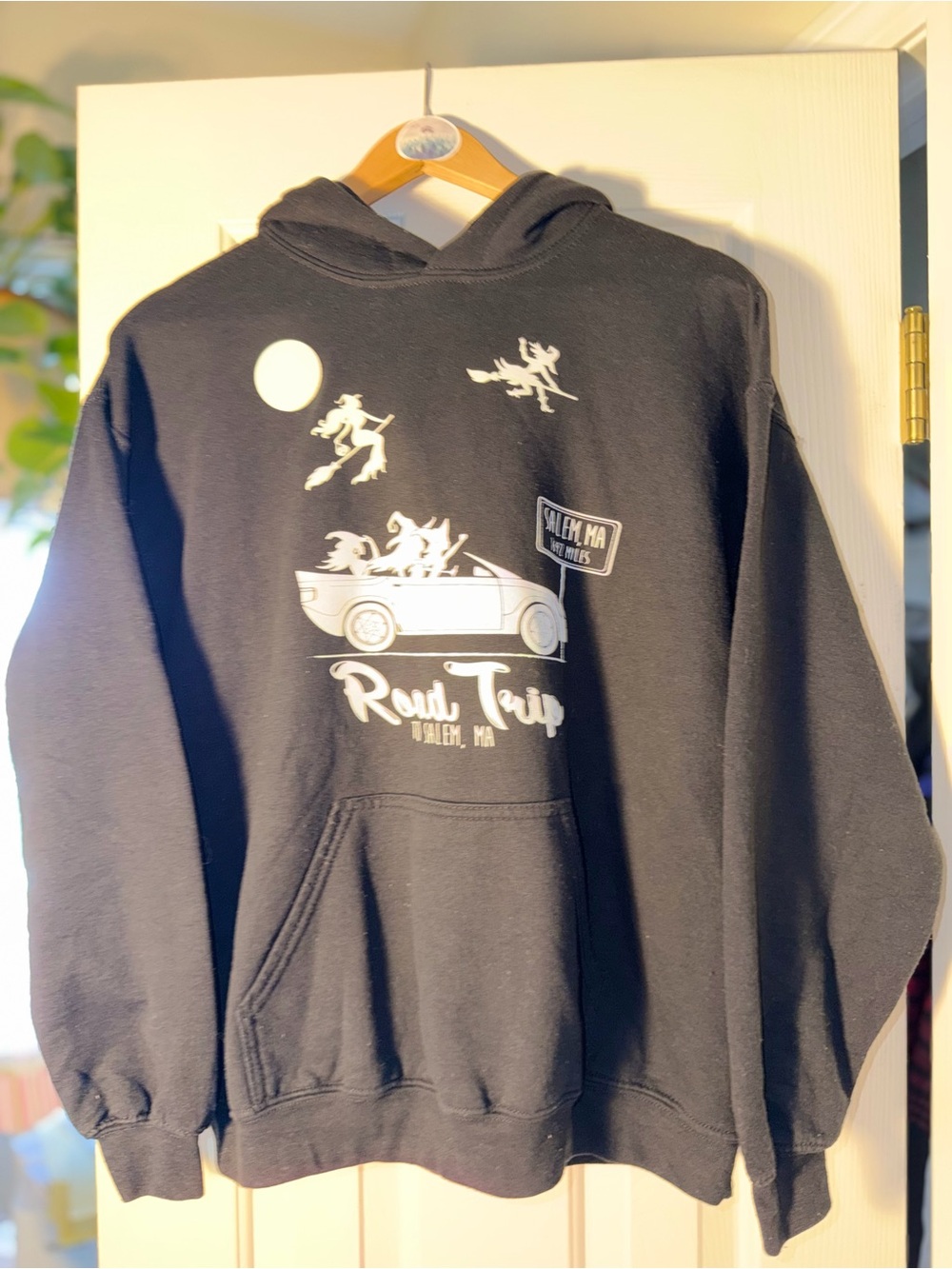 Salem MA Halloween Witches Road Trip Black Graphic Hoodie Sweatshirt